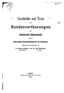 Baixar Geschichte und Texte der Bundesverfassungen (German Edition) pdf, epub, eBook