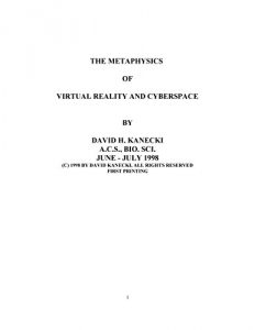 Baixar The Metaphysics of Virtual Reality and Cyberspace (English Edition) pdf, epub, eBook