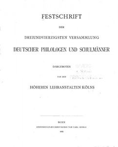 Baixar Festschrift der dreiundvierzigsten Versammlung deutscher Philologen und Schulmänner (German Edition) pdf, epub, eBook