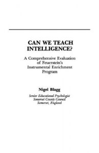 Baixar Can We Teach Intelligence?: A Comprehensive Evaluation of Feuerstein’s Instrumental Enrichment Programme pdf, epub, eBook