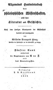 Baixar Allgemeines handworterbuch der philosophischen wissenschaften, nebst ihrer literatur und geschichte (German Edition) pdf, epub, eBook