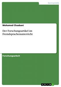 Baixar Der Forschungsartikel im Fremdsprachenunterricht pdf, epub, eBook