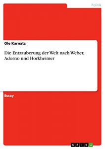 Baixar Die Entzauberung der Welt nach Weber, Adorno und Horkheimer pdf, epub, eBook