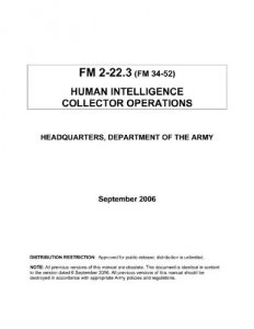 Baixar Human Intelligence Collector Operations: US Army Field Manual 2-22.3 (English Edition) pdf, epub, eBook