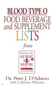 Baixar Blood Type O Food, Beverage and Supplemental Lists pdf, epub, eBook