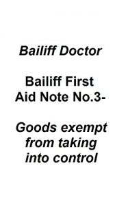 Baixar Bailiff First Aid Note No.3- Goods exempt from taking into control (Bailiff First Aid Notes) (English Edition) pdf, epub, eBook