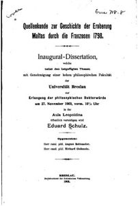 Baixar Quellenkunde zur Geschichte der Eroberung Maltas durch die Franzosen 1798 (German Edition) pdf, epub, eBook