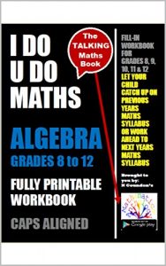 Baixar Algebra Grades 8 to 12 – I DO U DO MATHS series (English Edition) pdf, epub, eBook