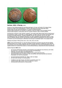 Baixar Kalenderblatt zum Jahr 1816: Ereignisse des Jahres 1816 und die Umsetzung der Entscheidungen des Wiener Kongresses (Ein stark gebrauchter Pfennig Sachsens … und zu Sachsen in der Zeit) (German Edition) pdf, epub, eBook